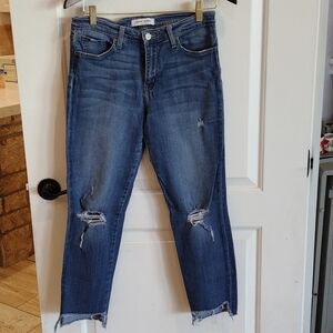 Flying Monkey Platinum Jeans Distressed Skinny Ankle Size 29 Medium Wash